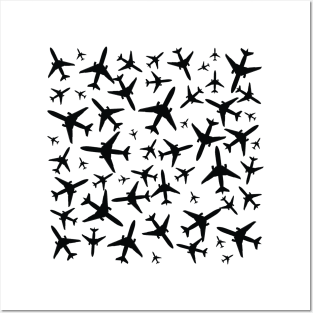 Random Airplanes Pattern Design Posters and Art